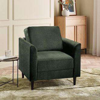Furniturebox Logan Fabric Armchair in Green