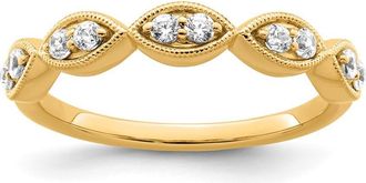 Diamond2Deal 14k Yellow Gold Lab Grown Diamond Wedding Band Ring 1/4Ct Clarity- VS Color- G-H
