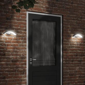 vidaXL Vidaxl - L&aacute;mparas De Pared Led Exterior Con Sensor 2 Uds Aluminio Negro