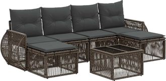 vidaXL Conjunto De Sof&aacute;s De Jard&iacute;n 7 Uds. Gris Y Gris Oscuro Vidaxl