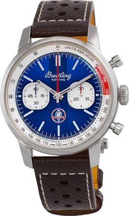 Breitling Top Time Shelby Cobra Chronograph Automatic Chronometer Blue Dial Mens Watch AB01763A1C1X1