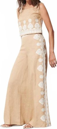 Figue Noemi Linen Pants In Travertine Sand