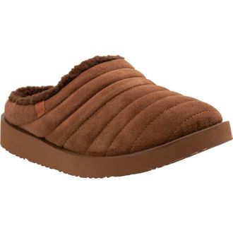 Revitalign Valley Faux Fur Lined Slipper in Bison at Nordstrom, Size 10