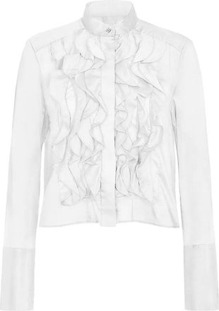 TWP ruffled patti blouse - women - Cotton/Silk - M - Neutrals