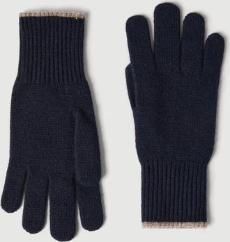 Brunello Cucinelli Cashmere knit gloves in Navy Blue at Nordstrom, Size X-Large