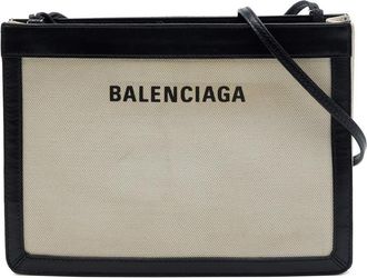 Balenciaga Pre-owned Balenciaga Canvas Navy Pochette Crossbody Unisex AWNA3ZYQRW0TZN8N