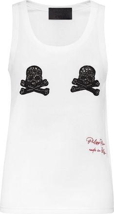 Philipp Plein Tank top Crystal Skull with Crystals