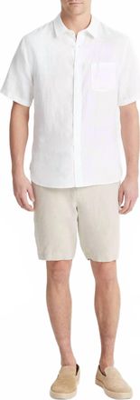 Vince Mens Short Sleeve Shirt In Optic White