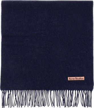 Acne Studios Bufanda de lana con flecos - Estrecha - Accessories - unisex - Negro - ONE SIZE