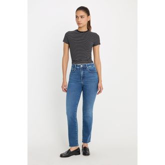 Good American Womens Good Legs Straight Jeans | Extra Stretch, Flat Tummy Tech, Gap-Proof Waistband | Indigo, Size 18 Plus | Good American by