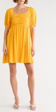 FRNCH Emy Puff Sleeve Fit & Flare Dress in Mangue at Nordstrom Rack, Size X-Small