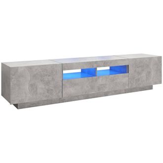 vidaXL Tv Cabinet with led Lights Concrete Grey 180x35x40 cm Vidaxl