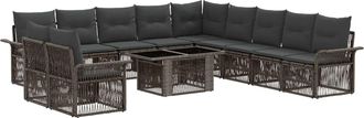 vidaXL Conjunto De Sof&aacute;s De Jard&iacute;n 12 Uds. Gris Y Gris Oscuro Vidaxl