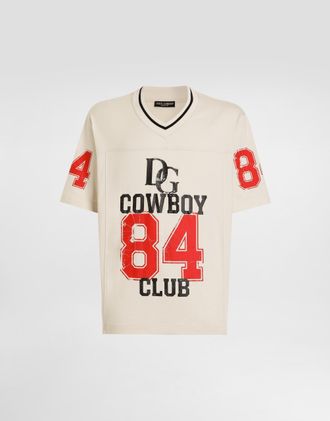 Dolce & Gabbana Cotton T-shirt With Print - Man T-shirts And Polos Beige 44