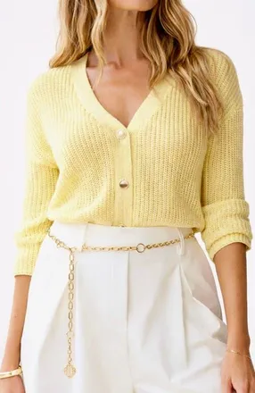 Bishop + Young Forever Cardigan in Lemon at Nordstrom, Size Medium