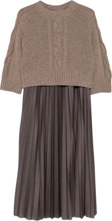 Max Mara Wkdcalco Jurk - Dames - Casual kleedjes - Bruin - XS - Wol - Kleedjes