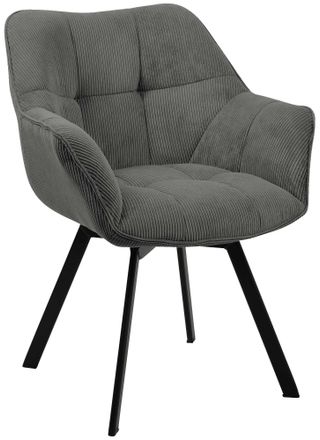 Clp Clp - Silla De Comedor Jordi Con Tapizado De Pana Gris Oscuro