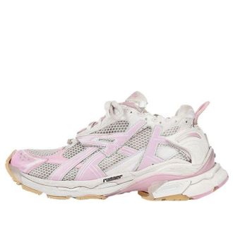 Balenciaga Runner Sneakers White Baby Pink Mesh and Nylon 677403W3RB39059