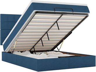 vidaXL Vidaxl - Estructura De Cama Otomana Colch&oacute;n Tela Azul Pardo 140x200cm