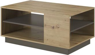 AKL FURNITURE Mesa de centro efecto madera Beige