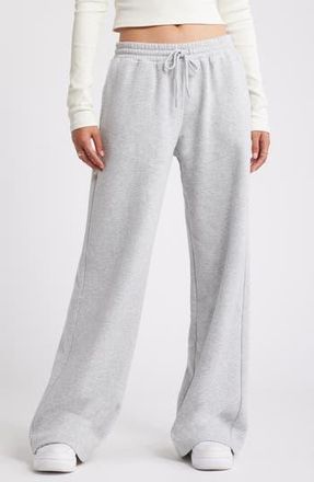 BP. Baggy Wide Leg Sweatpants in Grey Soft Heather at Nordstrom Rack, Size Small