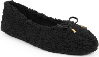 Aerosoles Patrina Faux Shearling Flat in Black Faux Shearling at Nordstrom, Size 6.5