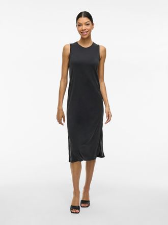 Vila Sommerkleid VILA VIMODALA O-NECK S/L DRESS - NOOS, Damen, Gr. XS, N-Gr, schwarz, Jersey, Obermaterial: 70% Modal, 30% Polyester, unifarben, Rundhals, 