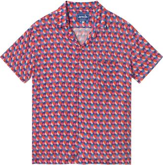 Arrels Barcelona Camicia a maniche corte con stampa geometrica - Rosa