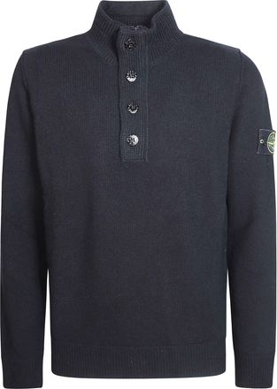 Stone Island Polo High Collar Knitted Polo Shirt