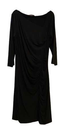 Max Mara Black Crepe Midi Dress Size XL