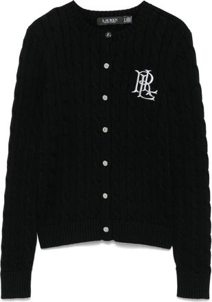 Lauren Ralph Lauren logo-embroidered cardigan - women - Cotton - M - Black