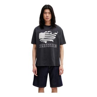 Rhude Banner Tee - Heren - Tops - Zwart - Maat: XL Katoen