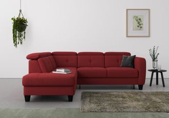 Sit&more Ecksofa »Belluci L-Form« inklusive Federkern, wahlweise mit Bettfunktion und Bettkasten