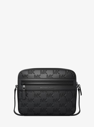 Michael Kors Jet Set Logo Embossed Leather Crossbody Bag