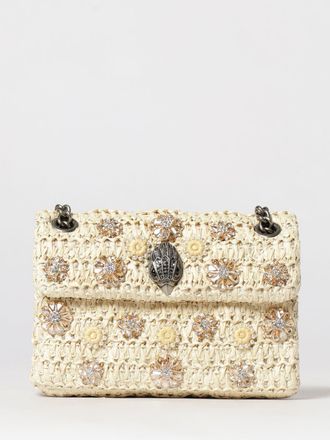 Kurt Geiger Borsa Kensington in rafia con perline e strass ricamati