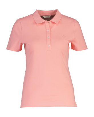 GANT Poloshirt GANT SLIM FIT ARCHIVE SHIELD PIQUE, Damen, Gr. XXL, hell pink, Piqu&eacute;, Obermaterial: 97% Baumwolle, 3% Elasthan, slim fit normal, Rippb&uuml;ndche