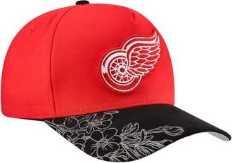 Mitchell & Ness Red/Black Detroit Red Wings May Flowers Pro Crown Adjustable Hat at Nordstrom