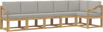 vidaXL Conjunto De Sof&aacute;s De Exterior 6 Uds. Blanco Y Gris Claro Vidaxl