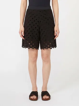 Max Mara Shorts traforati in misto cotone a vita alta