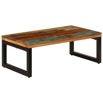 vidaXL Tavolino da Salotto 100x50x35 cm Massello di Recupero e Acciaio Vidaxl