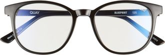Quay Australia Blueprint 48mm Blue Light Filtering Glasses in Black/Clear at Nordstrom
