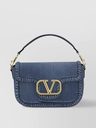 Valentino Garavani denim shoulder bag removable strap