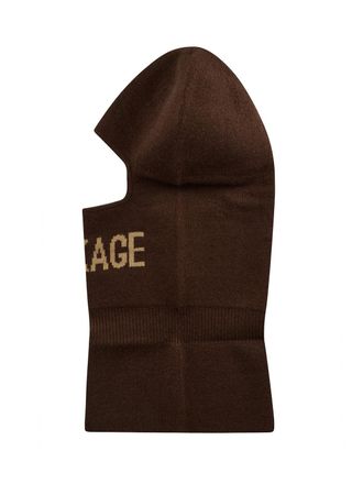 Mackage Mens Ski Bala Logo Balaclava Brown Accessories > Beanies & Hats
