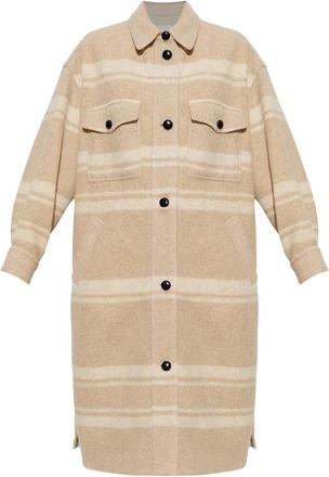 Isabel Marant Djila Jas - Dames - Mantel - Beige - XS - Wol - Jassen