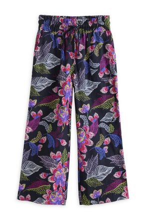 Tribal Womens Blaine Wide Leg Printed Crinkle Gauze Pants In Tango