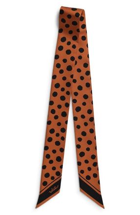 Valentino Garavani Dalmatian Polka Dot Silk Skinny Scarf in Orange at Nordstrom