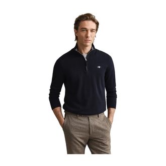 GANT Truien & Vesten, Heren, Blauw, M, Katoen, Classic Cotton Half-Zip Sweater