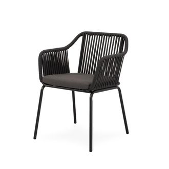 Koketto Home Silla de exterior con cojin gris con patas gris