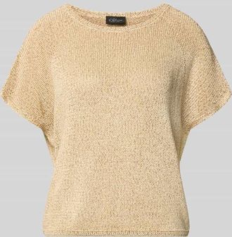 s.Oliver Black Label Relaxed Fit Strickpullover mit kurzem Arm in Beige, Gr&ouml;&szlig;e XS