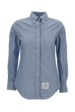 Thom Browne Oxford Fabric Long-Sleeved Shirt with Button-Down Collar